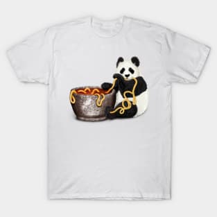 Panda Eating Noodles T-Shirt